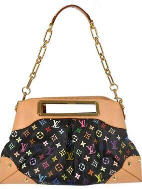 Louis Vuitton Black Multicolor Judy GM 2way Handbag M40254